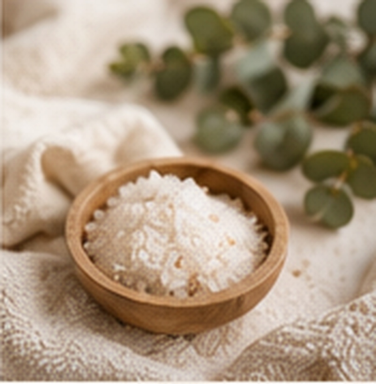 Bath salts and calming spa details